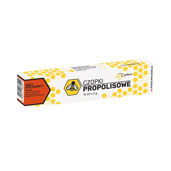 Czopki propolisowe z olejem rycynowym 12 szt x 2g
